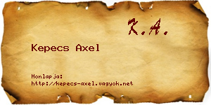 Kepecs Axel névjegykártya